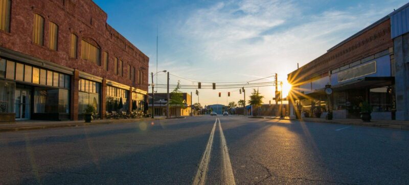 Sunset in Small Town