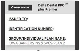 Delta dental card